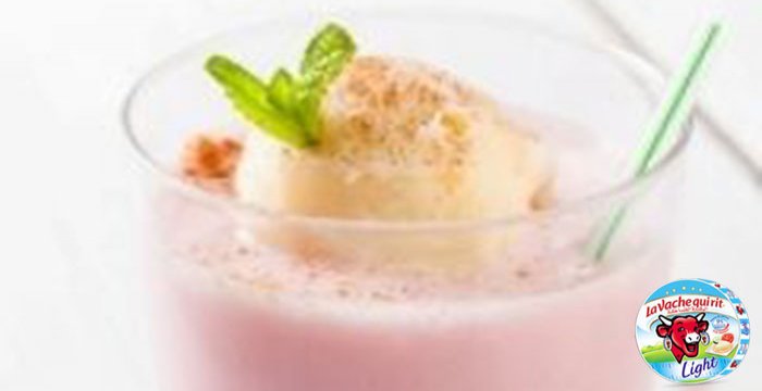 Milkshake aux fraises et fromage La Vache qui rit Light 